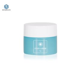 KY065PJ Small Capacity 5ml Skin Care Cosmetic Blue PP Eye Cream Jar with White Screw Lid